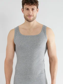 Ceceba Herren Tanktop - Classic Double Rib in grau