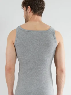 Ceceba Herren Tanktop - Classic Double Rib in grau