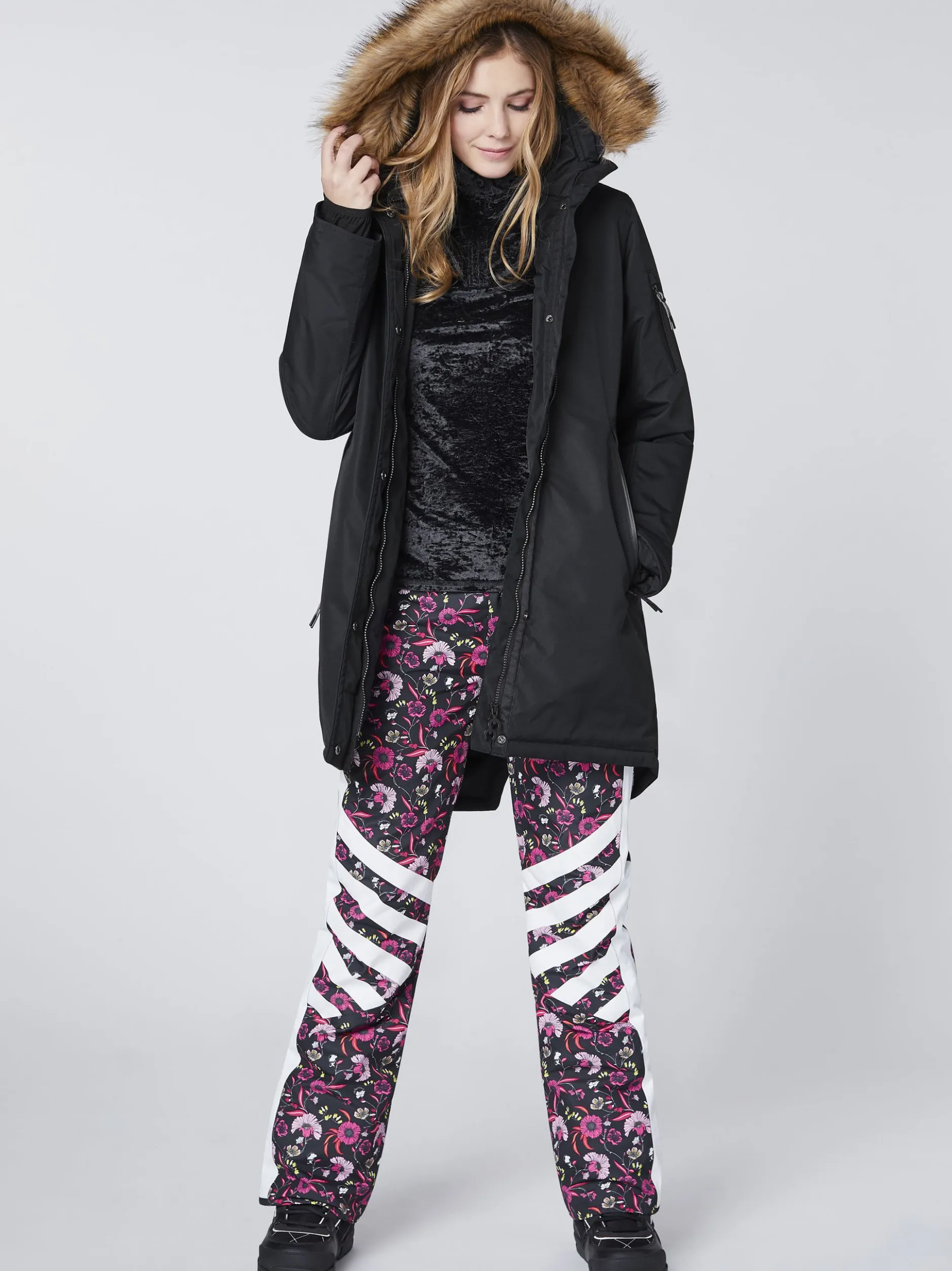 Chiemsee Damen Skihose in schwarz mehrfarbig