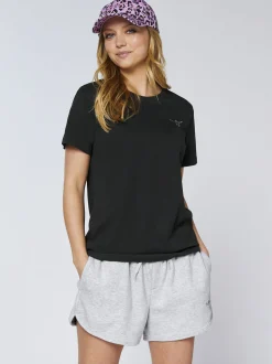 Chiemsee Damen T-Shirt in schwarz - Ausschnitt: Rundhals