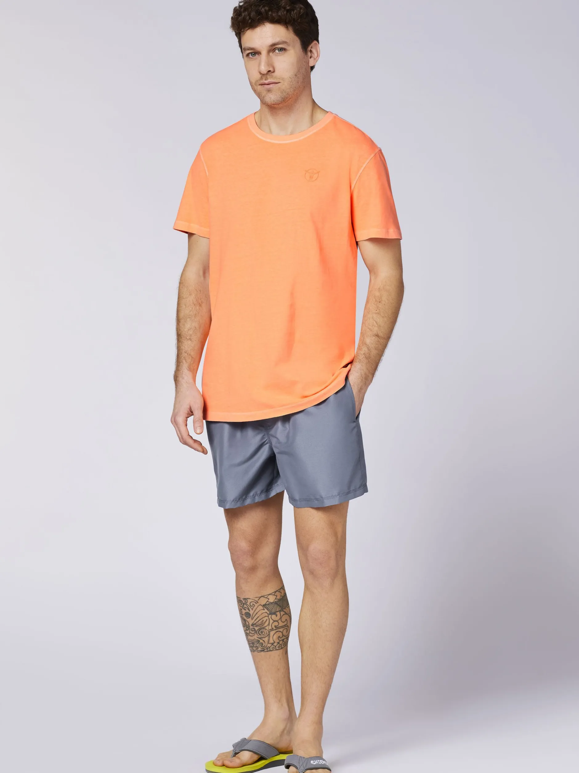 Chiemsee Herren T-Shirt in orange - Ausschnitt: Rundhals