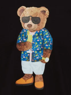 Chill Pill Herren T-Shirt - Champagne Bear in schwarz mehrfarbig
