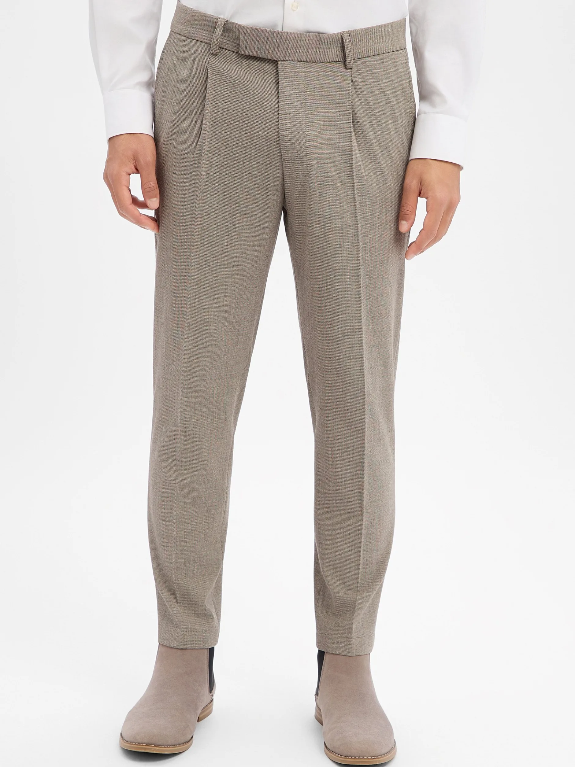 Cinque Herren Bakasten-Bundfaltenhose - Cisalto in taupe