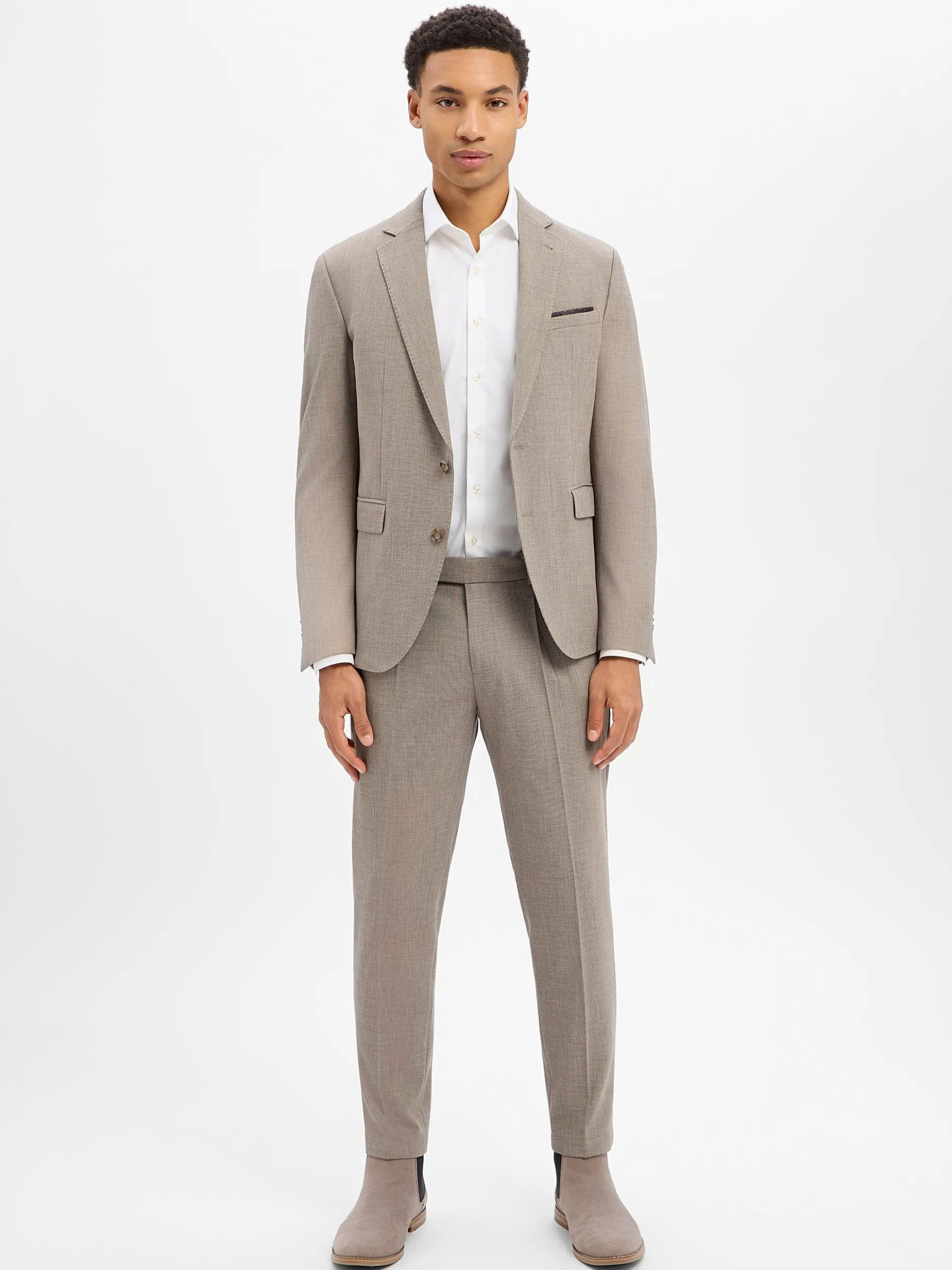 Cinque Herren Bakasten-Bundfaltenhose - Cisalto in taupe