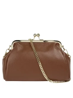 Cluty Damen Abendtasche in cognac