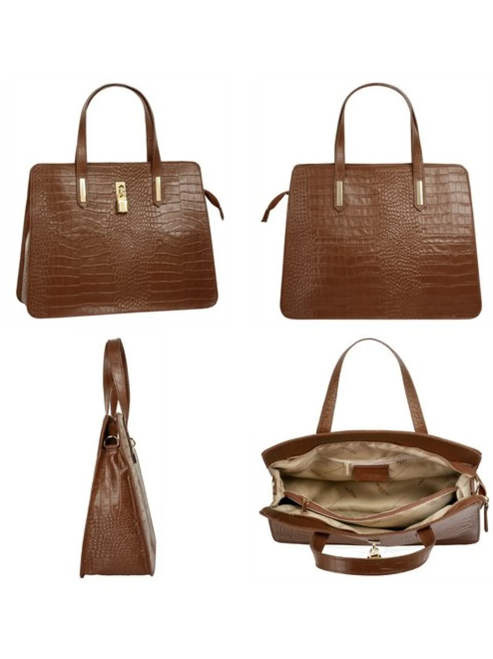 Cluty Damen Handtasche in cognac