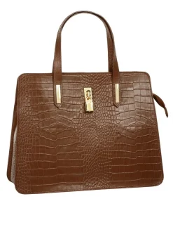 Cluty Damen Handtasche in cognac