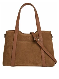 Cluty Damen Handtasche in cognac