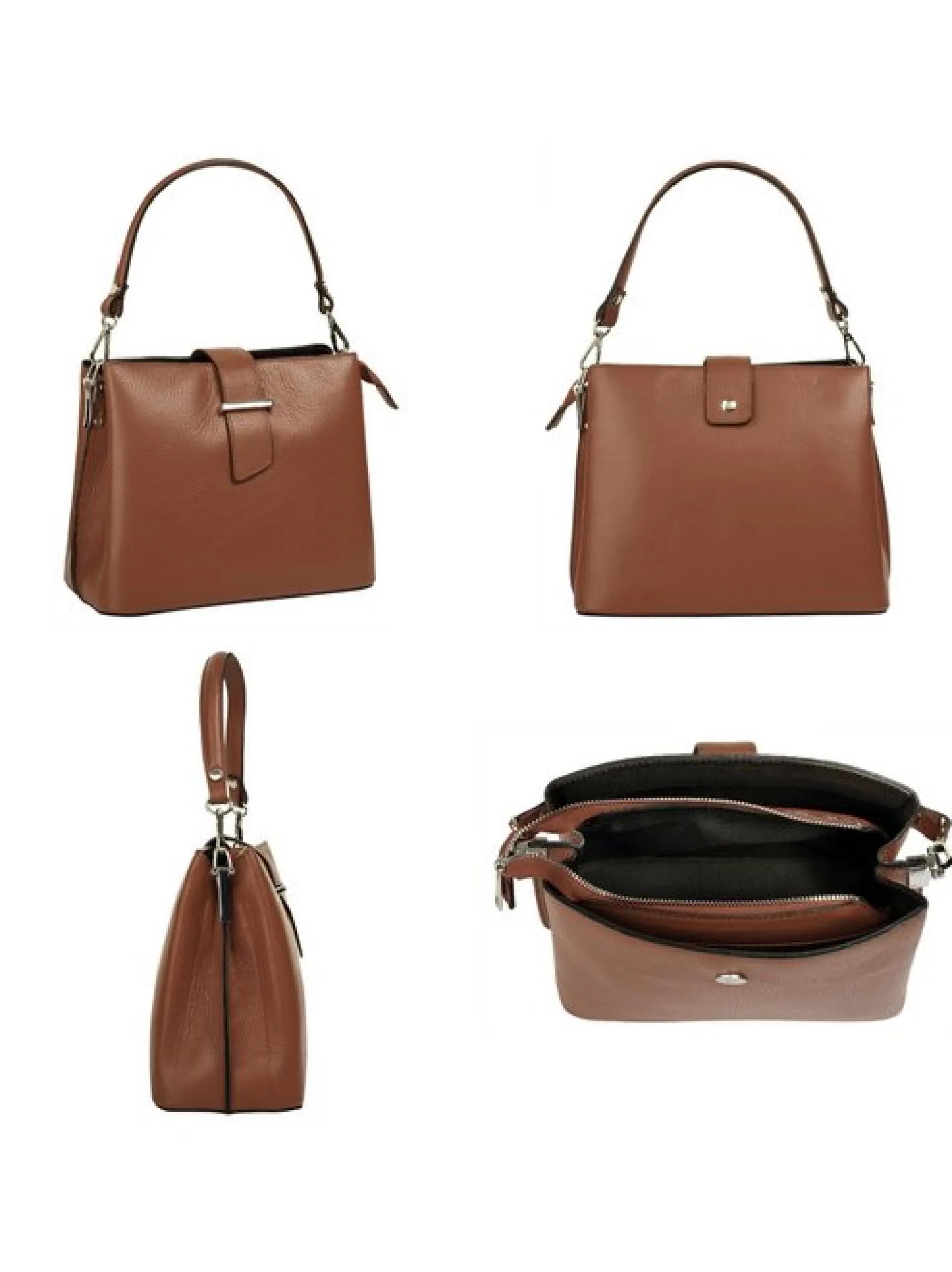 Cluty Damen Handtasche in cognac