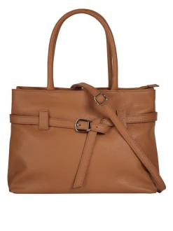Cluty Damen Handtasche in cognac