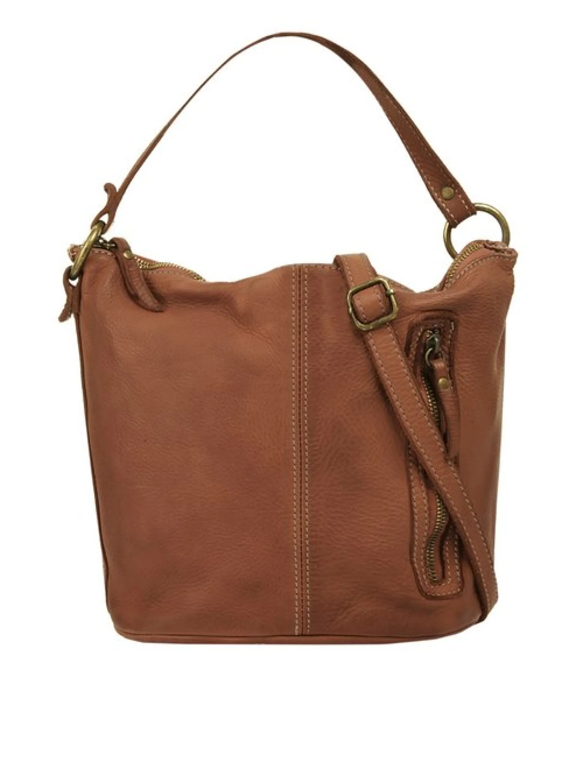 Cluty Damen Umhängetasche in cognac