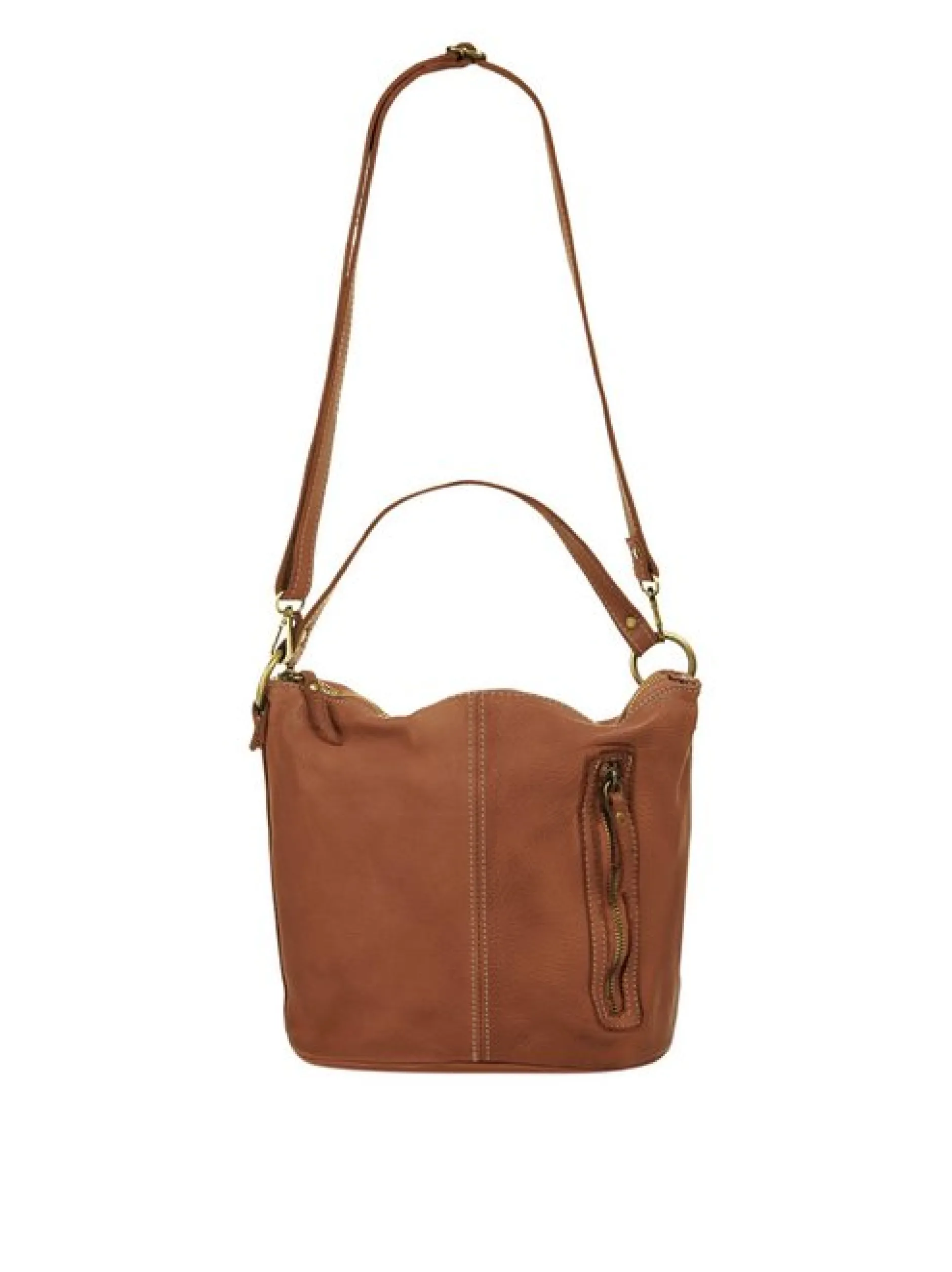 Cluty Damen Umhängetasche in cognac