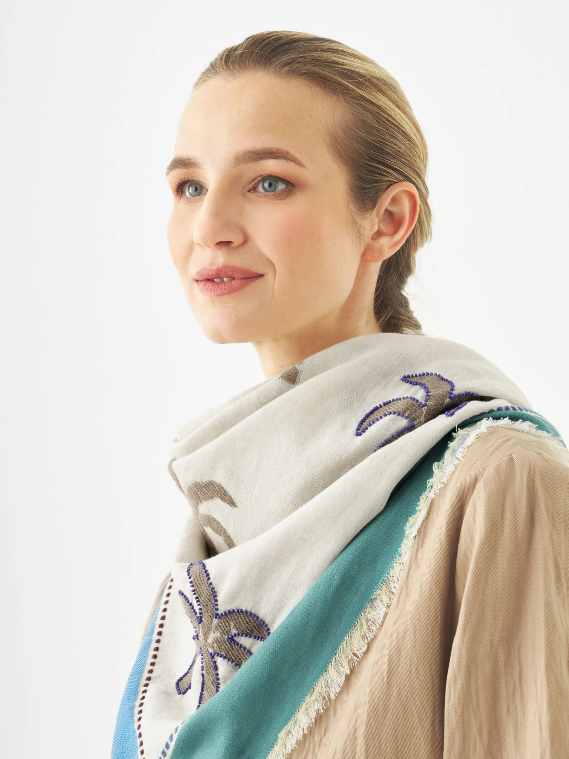 Codello Damen Jacquard-Tuch in beige