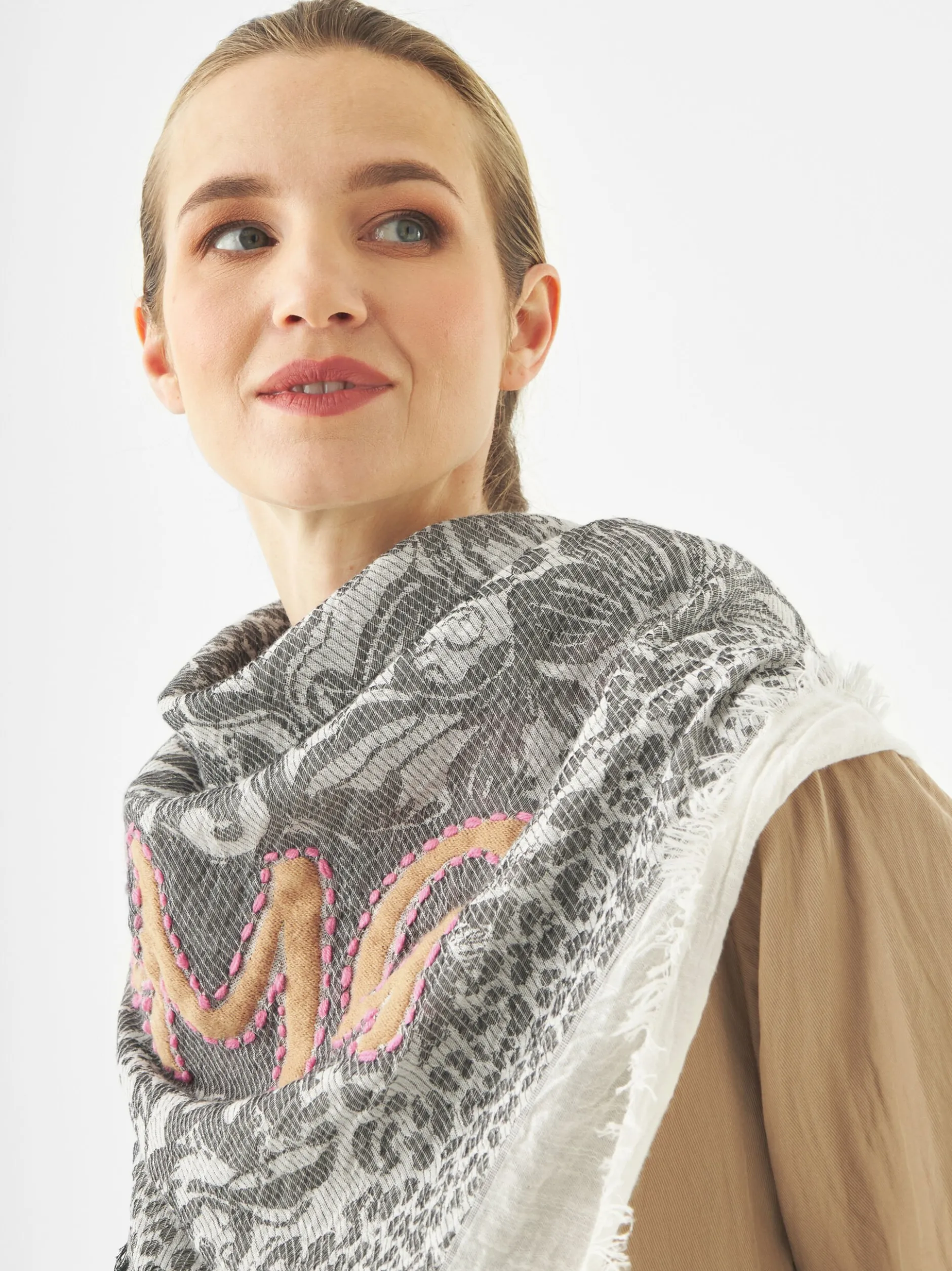 Codello Damen Jacquard-Tuch in grau