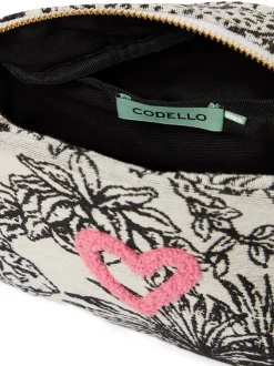 Codello Damen Kosmetiktasche in schwarz weiß