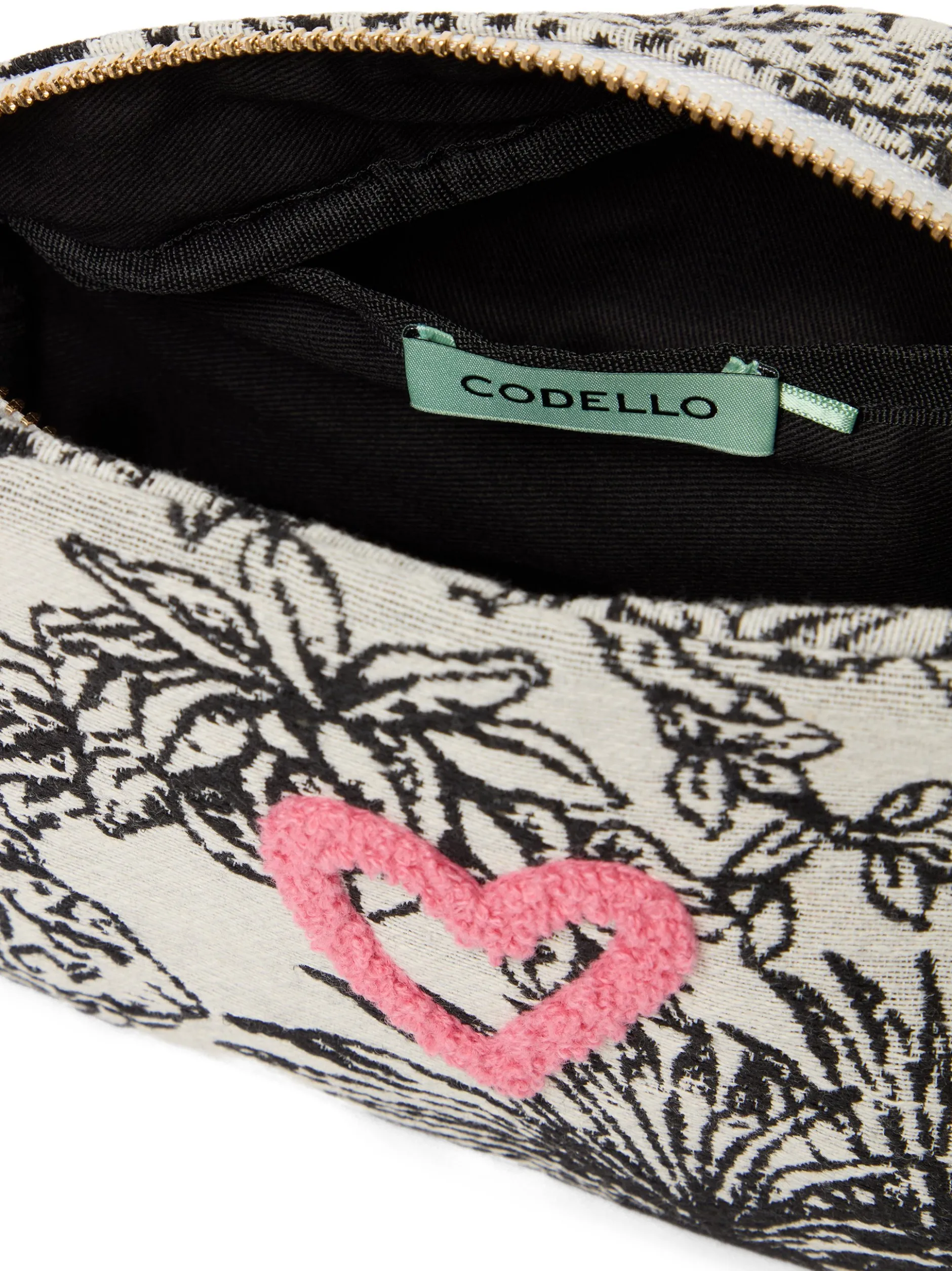 Codello Damen Kosmetiktasche in schwarz weiß