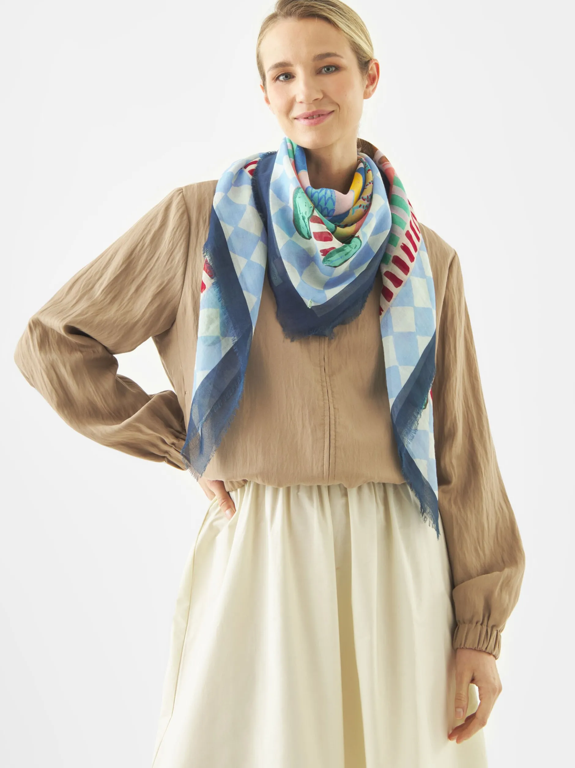 Codello Damen Tuch in blau mehrfarbig