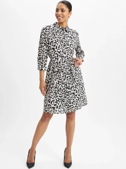 comma casual identity Damen Blusenkleid in ecru schwarz