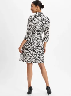 comma casual identity Damen Blusenkleid in ecru schwarz
