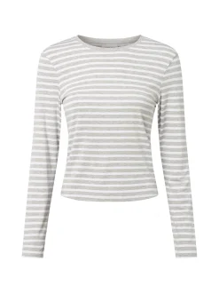 comma casual identity Damen Langarmshirt in ecru hellgrau