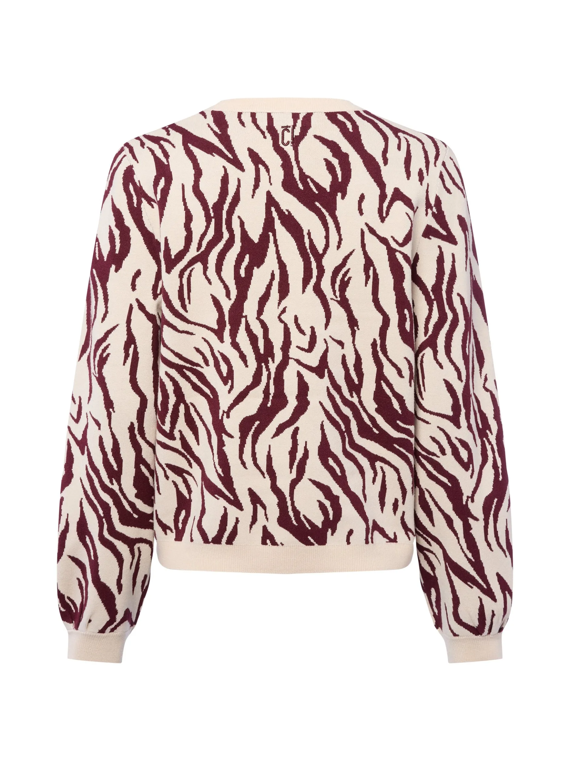 comma casual identity Damen Strickpullover in beige aubergine