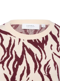 comma casual identity Damen Strickpullover in beige aubergine