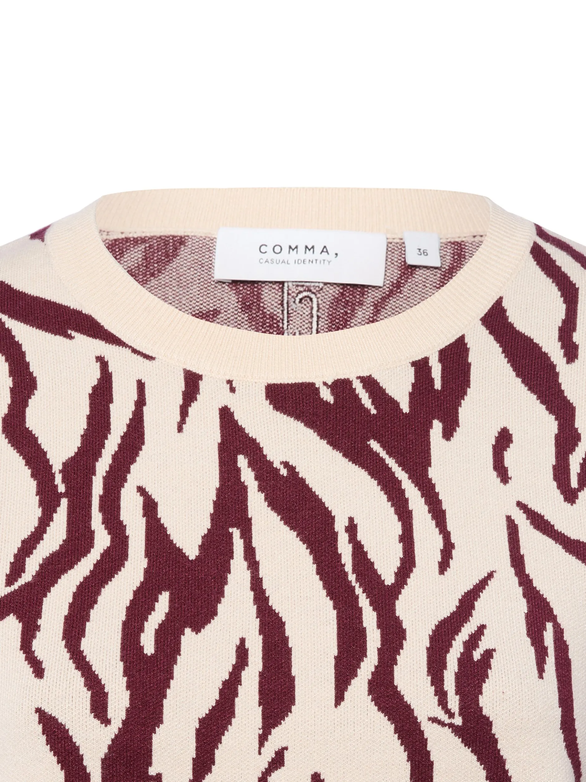 comma casual identity Damen Strickpullover in beige aubergine
