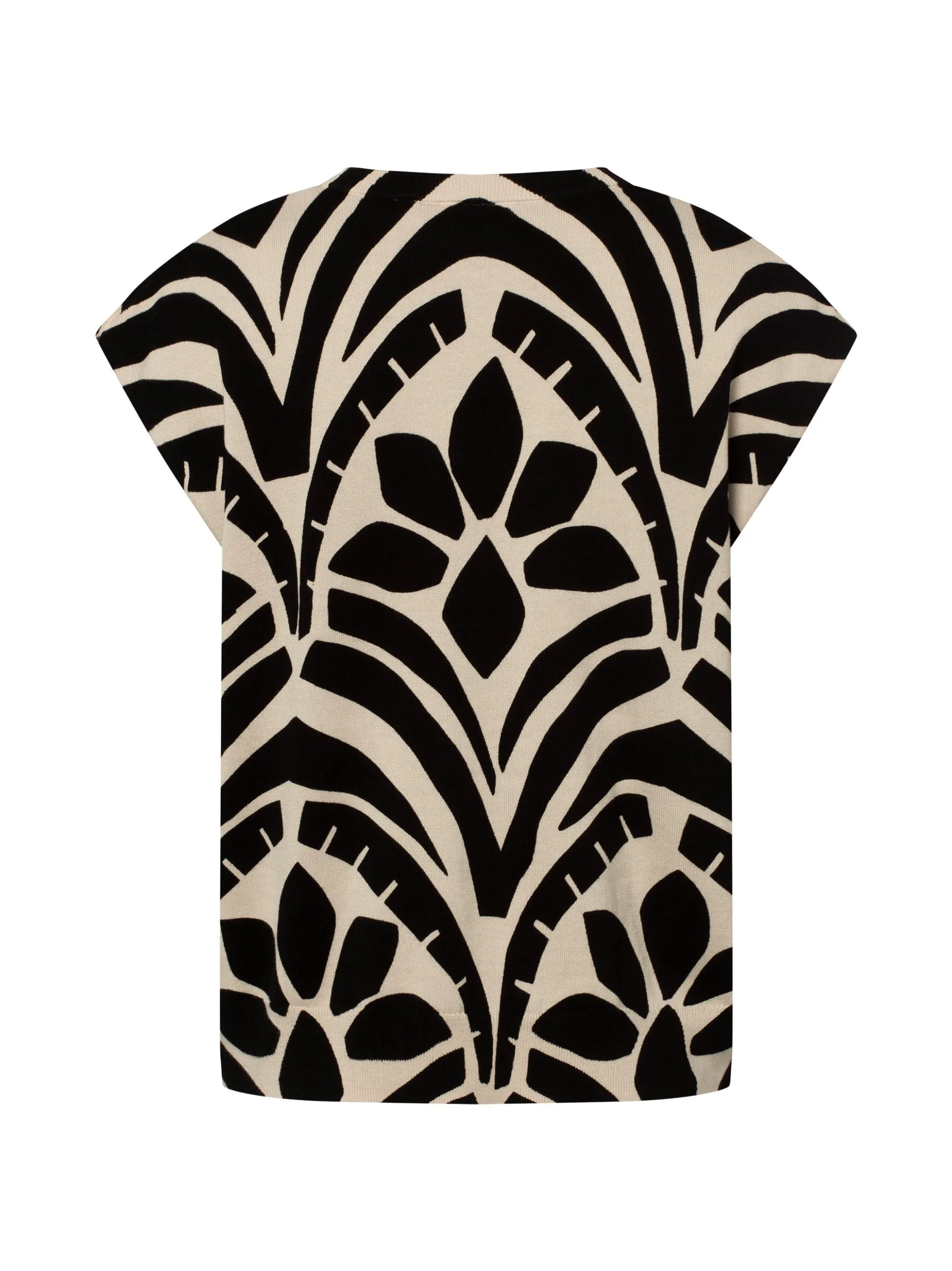 comma casual identity Damen Strickshirt in schwarz beige