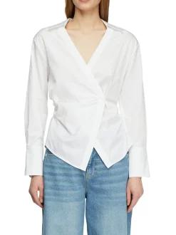 comma Damen Bluse in weiß - Ärmel: langarm
