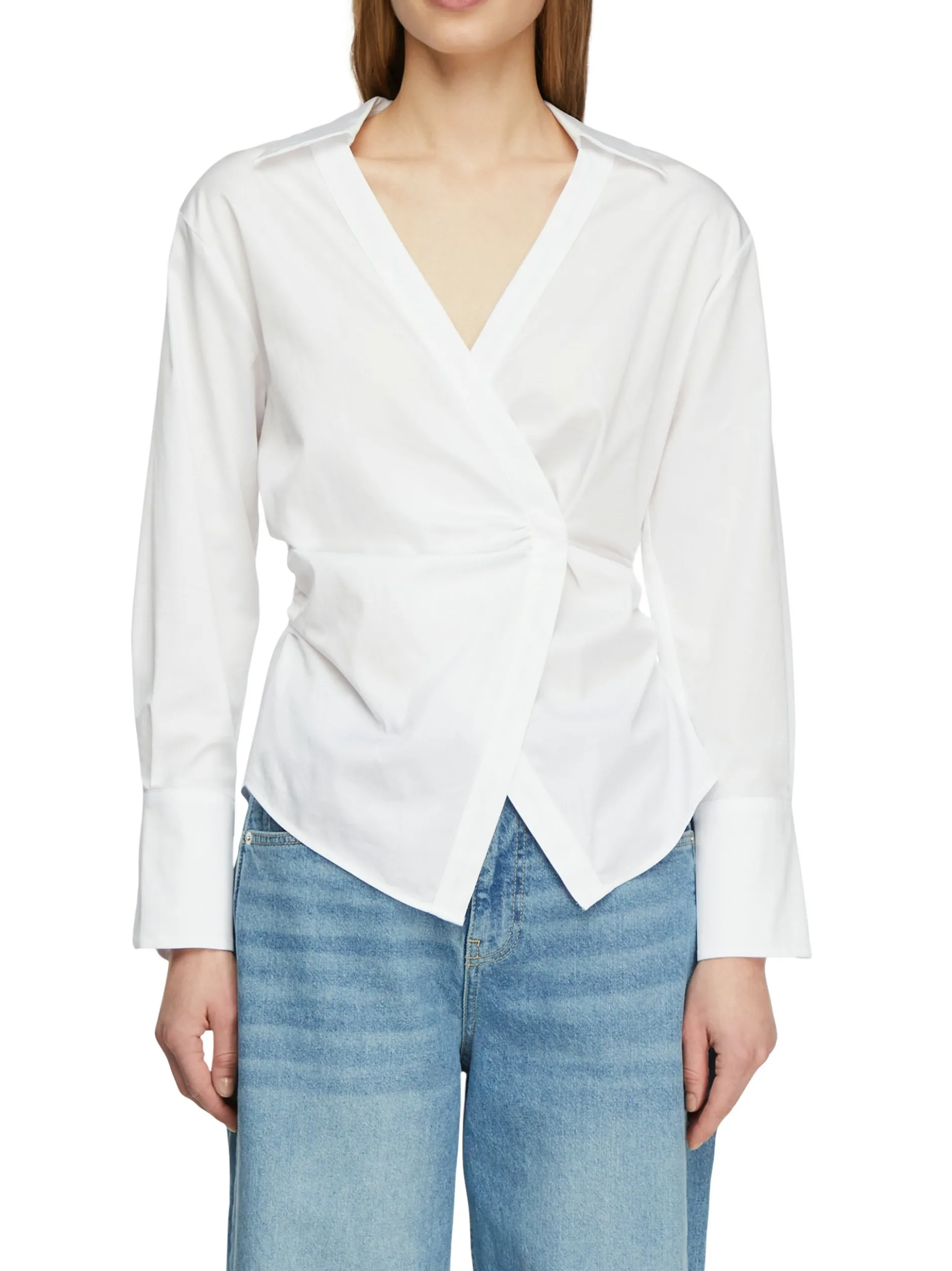 comma Damen Bluse in weiß - Ärmel: langarm