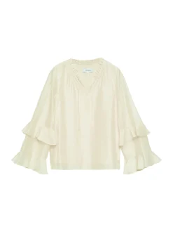 comma Damen Blusenshirt in beige - Ärmel: langarm