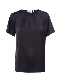 comma Damen Blusenshirt in marine - Ausschnitt: Rundhals