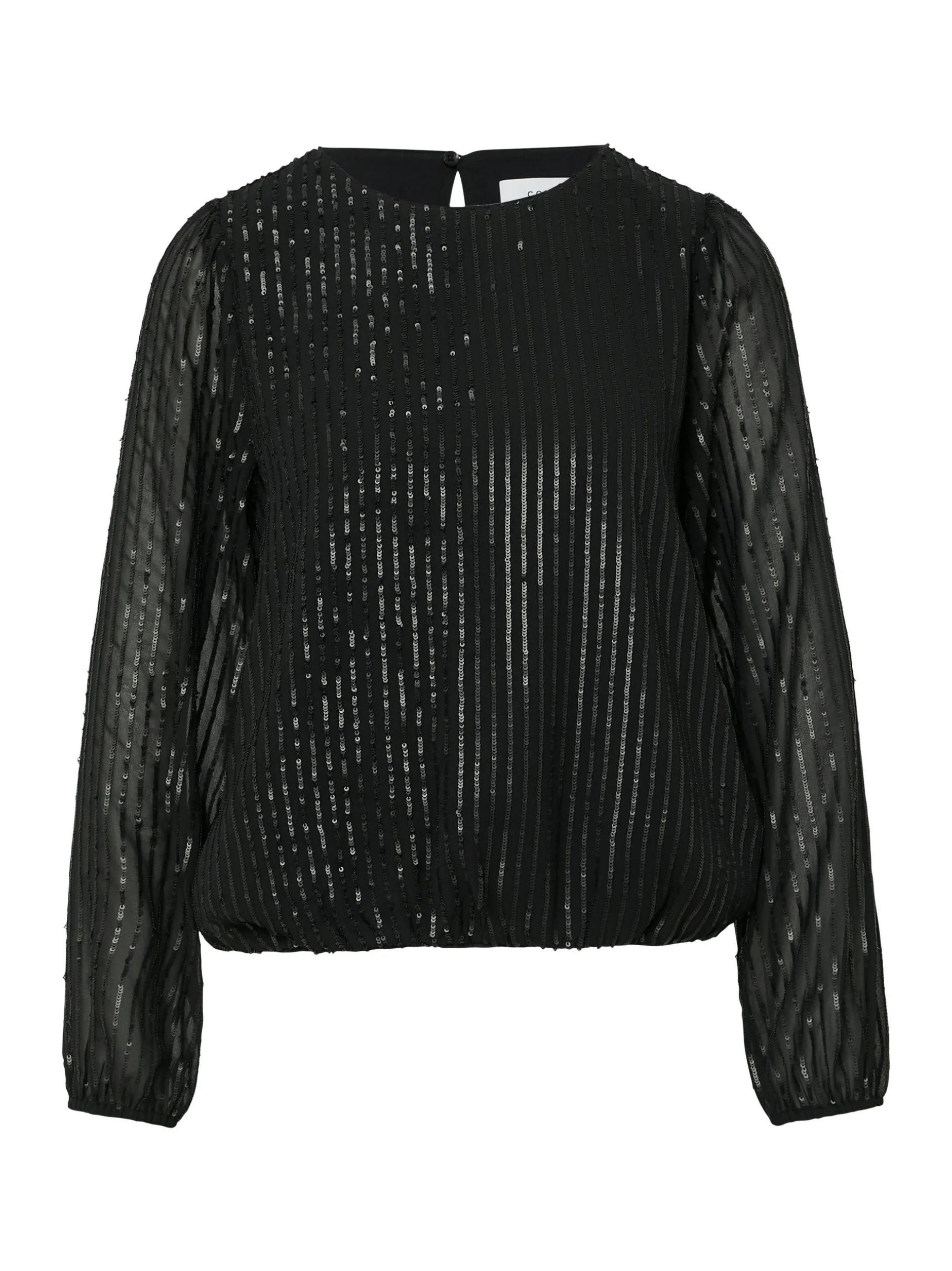 comma Damen Blusenshirt in schwarz - Ärmel: langarm