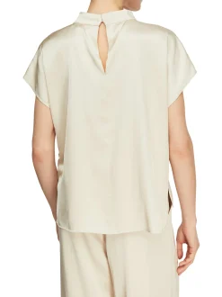 comma Damen Blusenshirt in schoko - Ärmel: extra kurz