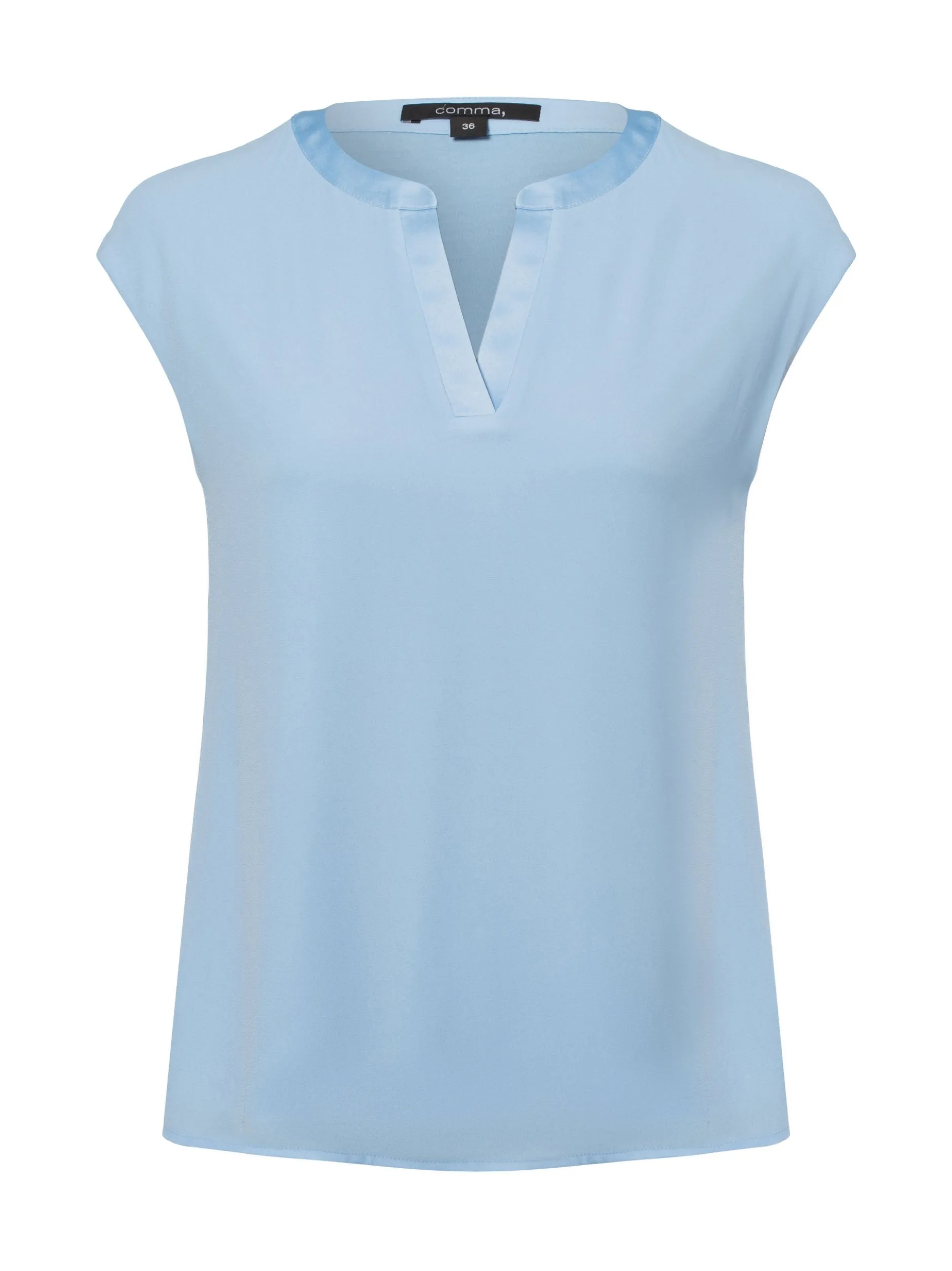 comma Damen Blusentop in hellblau - Ärmel: ohne Arm