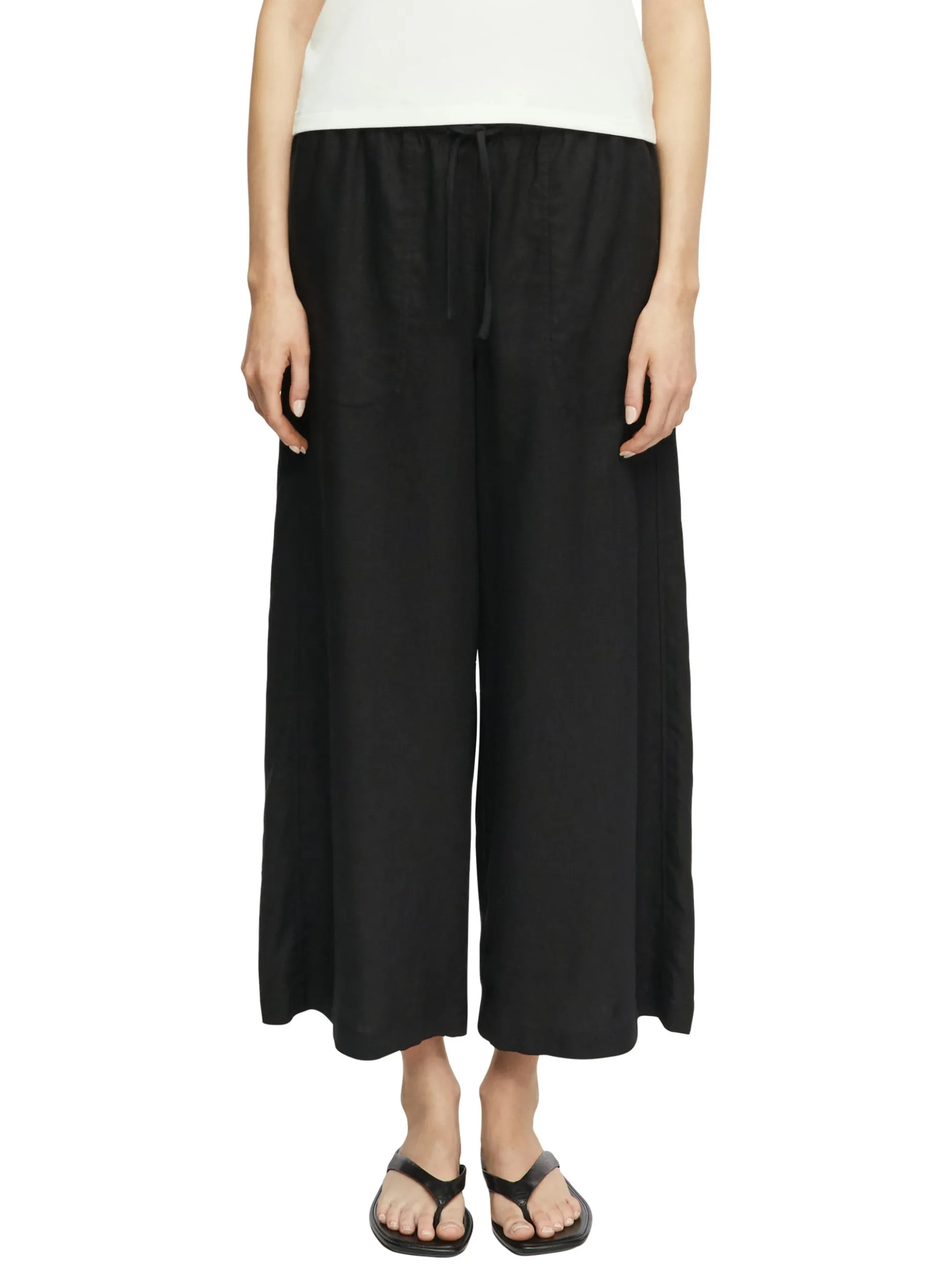 comma Damen Culotte in schwarz - Länge: verkürzt
