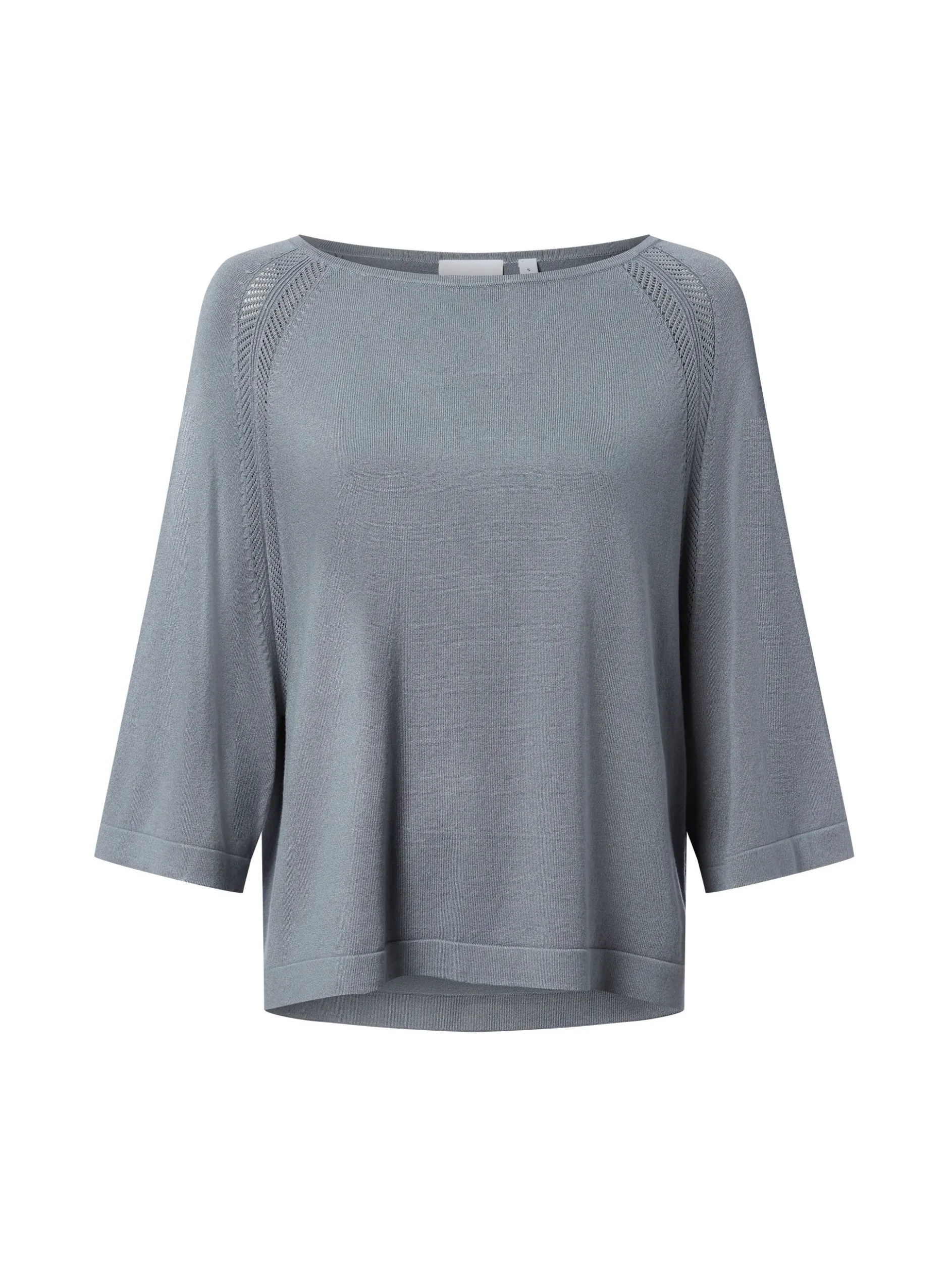 comma Damen Feinstrickpullover in blau - Ärmel: 3/4 Arm