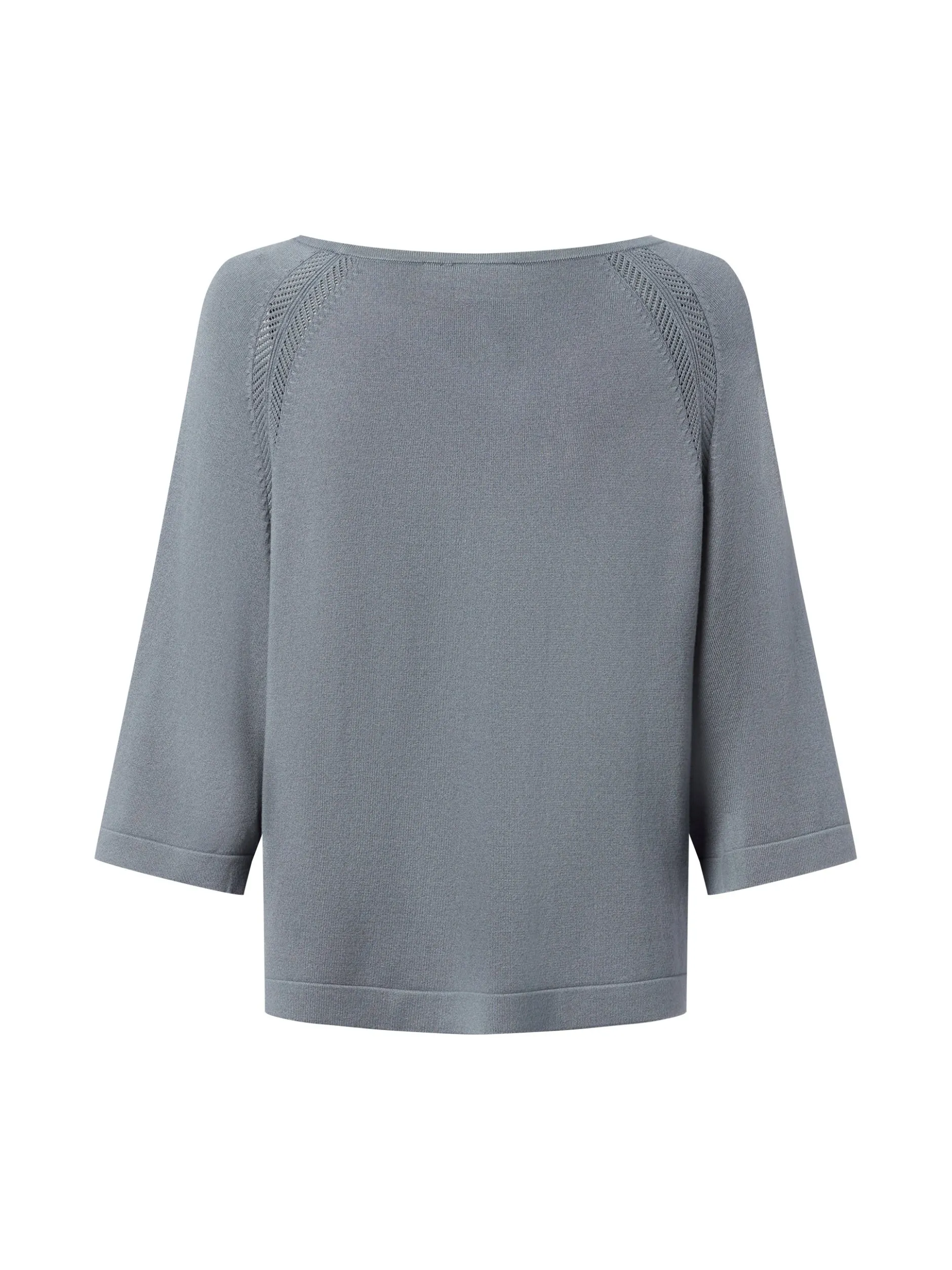 comma Damen Feinstrickpullover in blau - Ärmel: 3/4 Arm