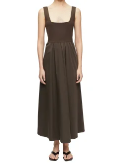 comma Damen Kleid in schoko - Ausschnitt: Rundhals