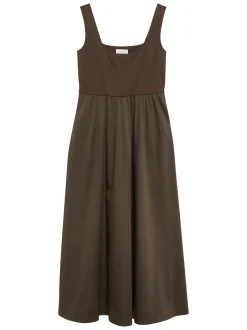 comma Damen Kleid in schoko - Ausschnitt: Rundhals