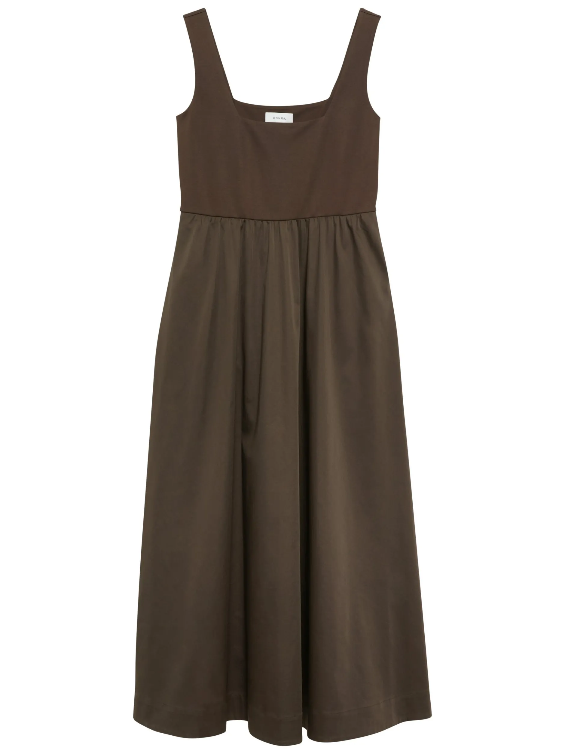 comma Damen Kleid in schoko - Ausschnitt: Rundhals
