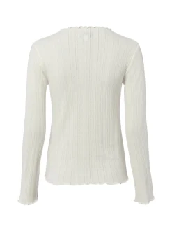 comma Damen Langarmshirt in ecru - Ärmel: langarm