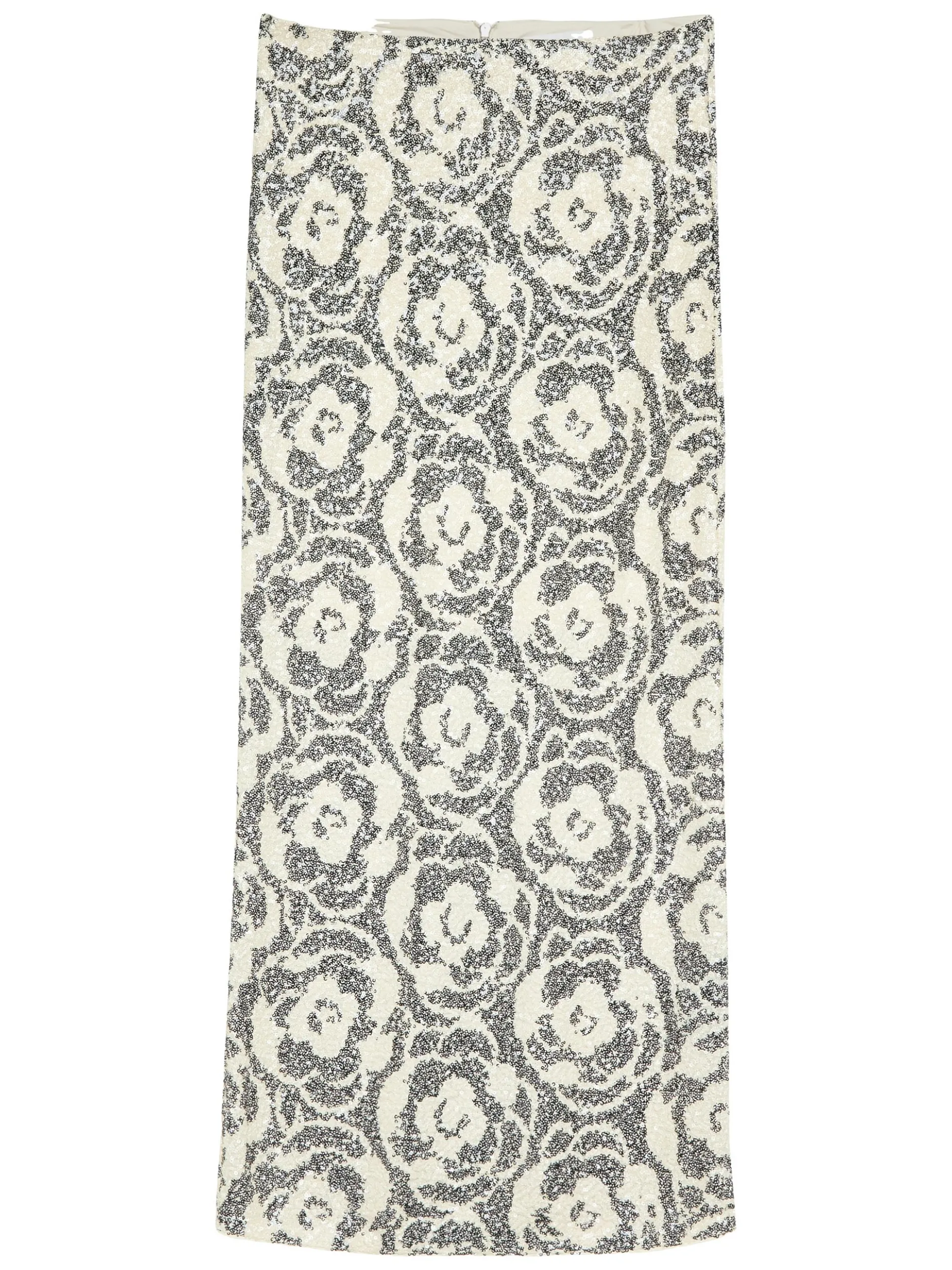 comma Damen Paillettenrock in beige schwarz