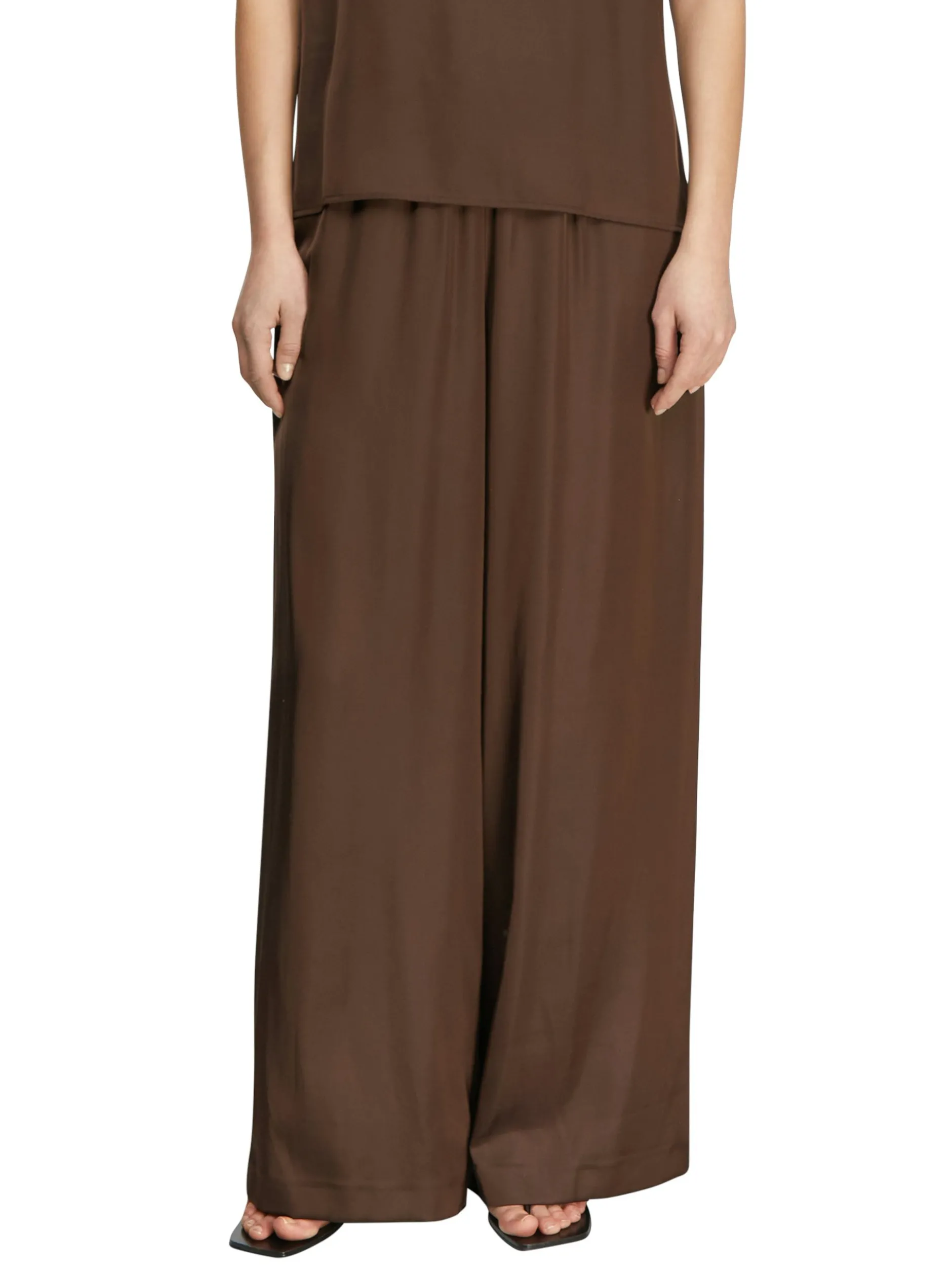 comma Damen Satinhose in schoko - Länge: lang