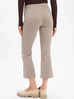 comma Damen Stoffhose in beige braun - Länge: verkürzt