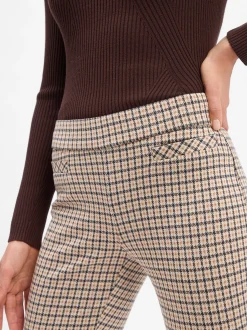 comma Damen Stoffhose in beige braun - Länge: verkürzt