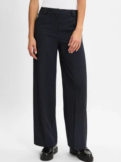 comma Damen Stoffhose in marine silber - Länge: lang