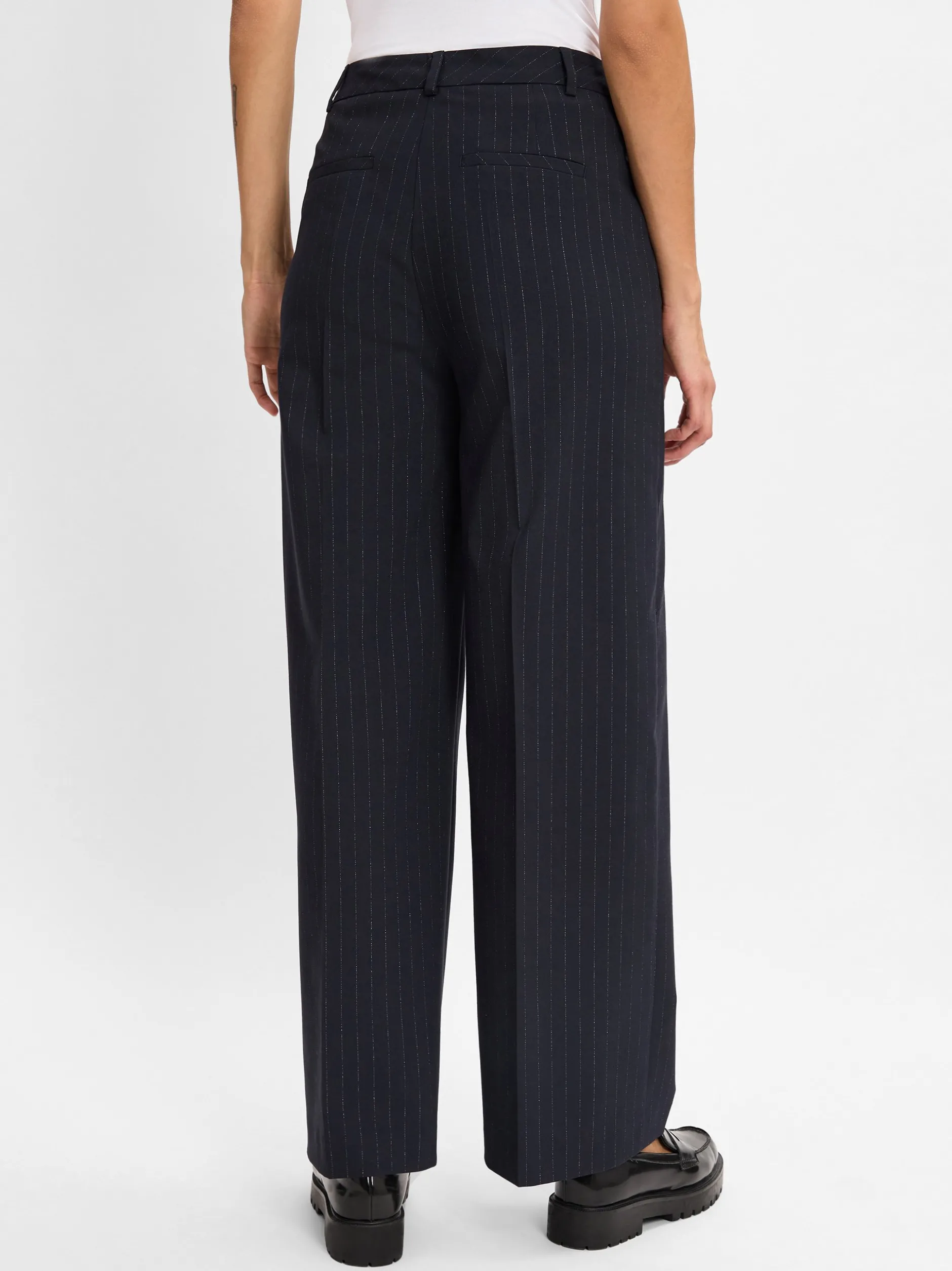 comma Damen Stoffhose in marine silber - Länge: lang