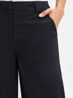 comma Damen Stoffhose in marine silber - Länge: lang