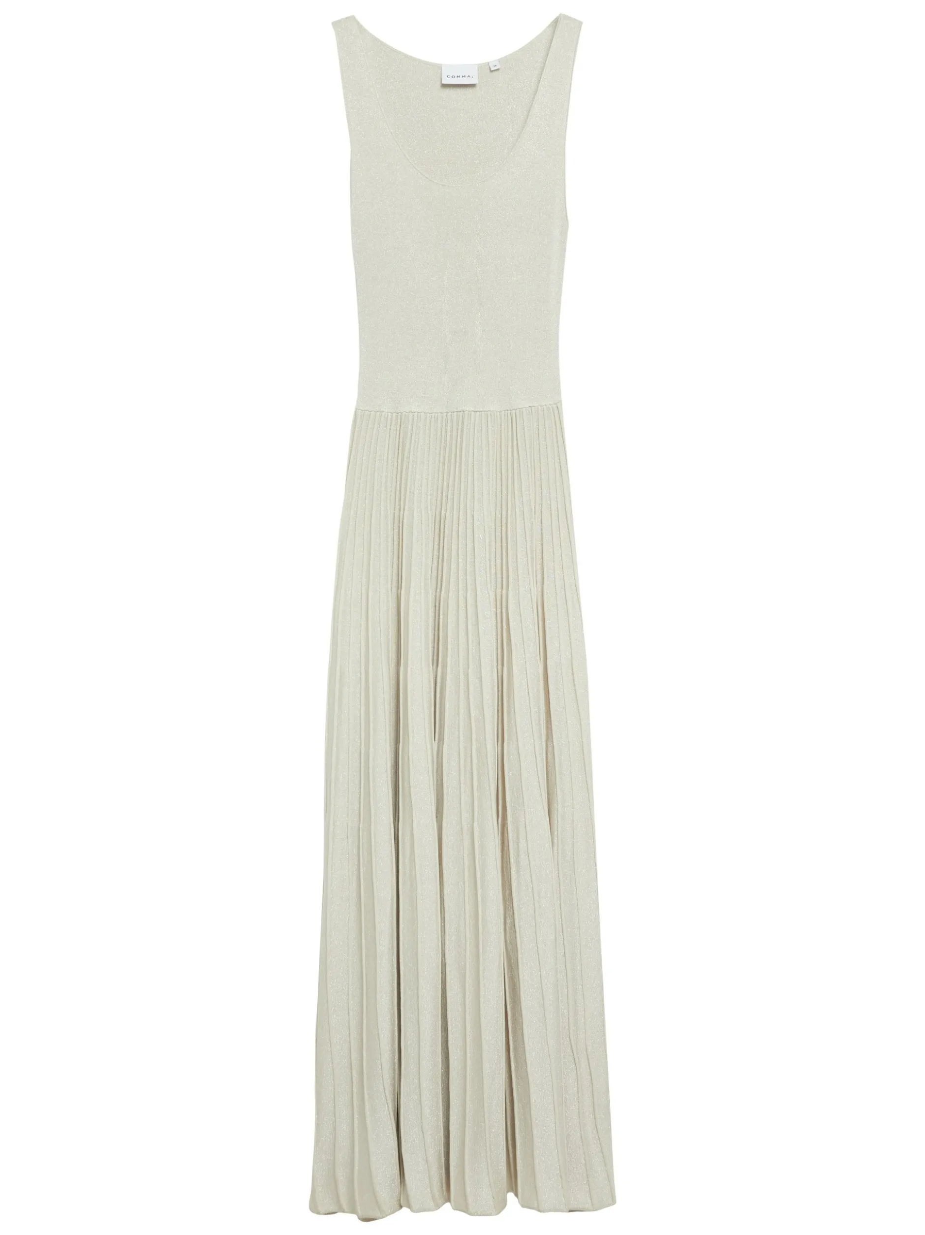 comma Damen Strickkleid in beige silber - Länge: lang